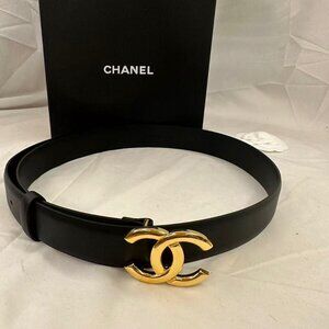 Chanel Black and Gold Women's Belt